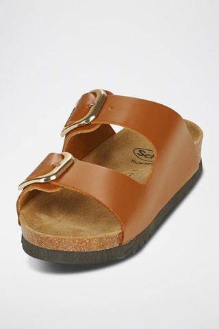Mules en cuir Noelle Camel