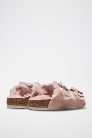 Mules fourrées en nubuck Arizona - Rose