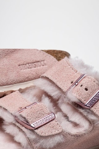 Mules fourrées en nubuck Arizona - Rose