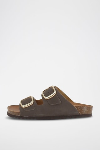 Mules en nubuck Noelle Marron