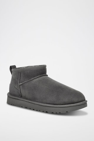 Bottines fourrées en nubuck Classic Ultra Mini - Gris