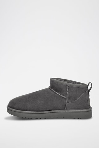 Bottines fourrées en nubuck Classic Ultra Mini - Gris