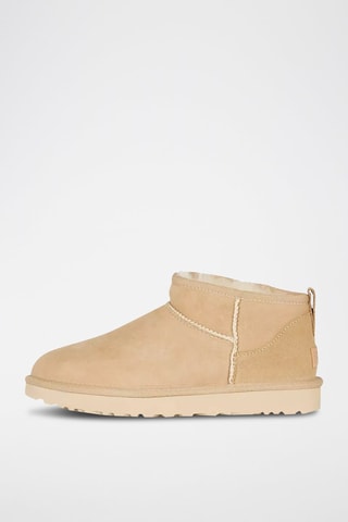 Bottines fourrées en nubuck Classic Ultra Mini - Beige clair