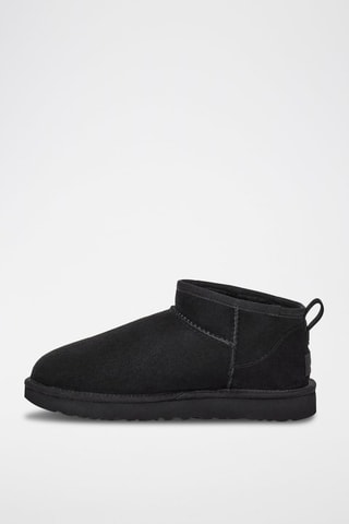 Bottines fourrées en nubuck Classic Ultra Mini - Noir