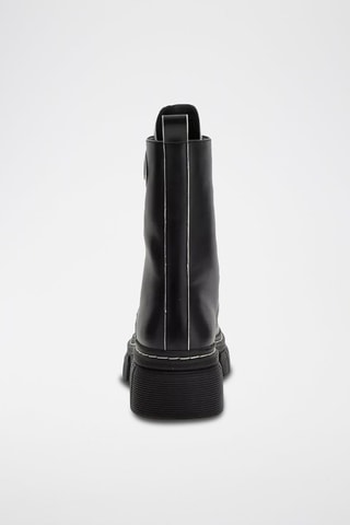 Bottines plateformes en cuir - Noir - Annia