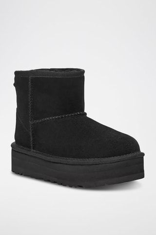 Bottines fourrées plateformes en nubuck K-Classic Mini Noir