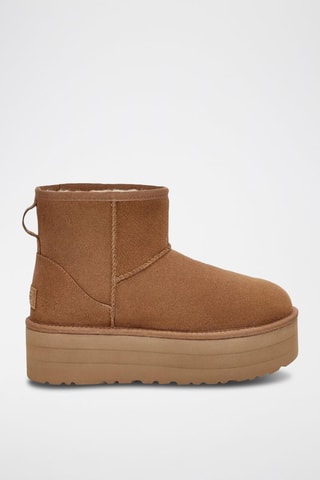 Bottines plateformes en nubuck Classic Mini - Camel