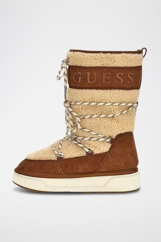 Bottines fourrées plateformes en nubuck Undela2 - Camel et marron