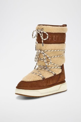 Bottines fourrées plateformes en nubuck Undela2 - Camel et marron