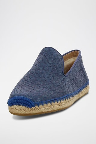 Slippers en cuir Sandrine Bleu marine