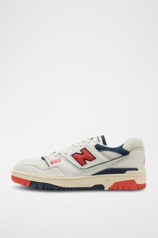 Baskets en cuir 550 - Blanc et rouge