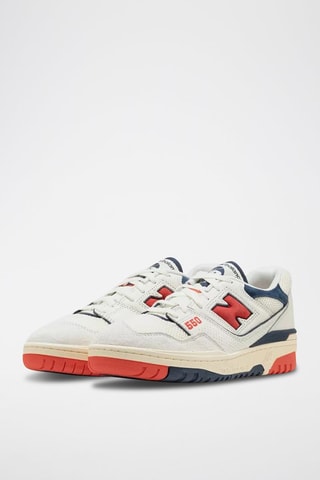 Baskets en cuir 550 - Blanc et rouge