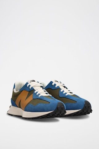 Sneakers en nubuck 327 - Bleu et jaune