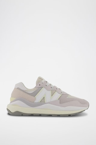 Sneakers plateformes en nubuck W5740 - Gris et blanc