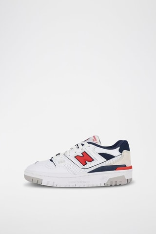 Baskets en cuir 550 - Blanc et rouge