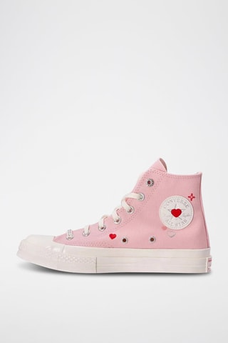 Sneakers plateformes montantes Chuck 70 HI - Rose et blanc