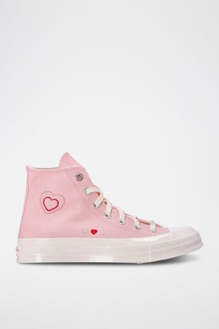 Sneakers plateformes montantes Chuck 70 HI - Rose et blanc