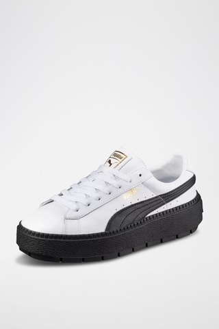 Baskets plateformes en cuir Trace - Blanc