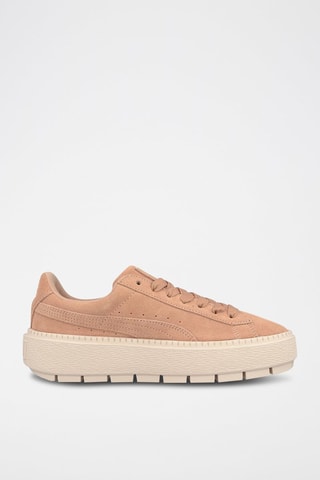 Sneakers en nubuck Suede plateform trace Rose