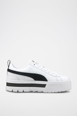 Sneakers plateformes en cuir Mayze - Blanc et noir
