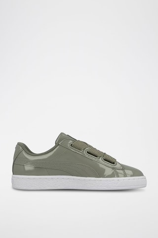 Baskets en cuir Heart Patent - Vert olive