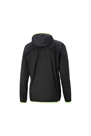 Coupe-vent à capuche OM - Noir et vert citron