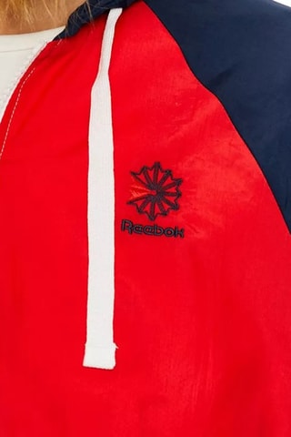 Coupe-vent à capuche AC Blanc et bleu marine