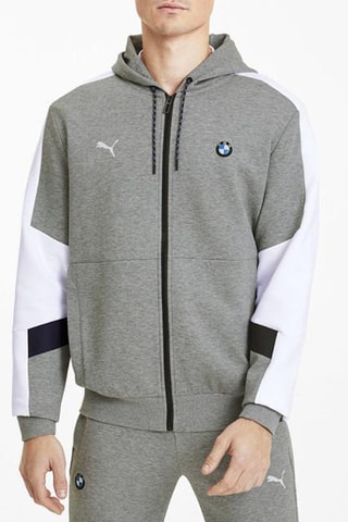 Sweat à capuche BMW M Motorsport - Gris clair chiné et blanc