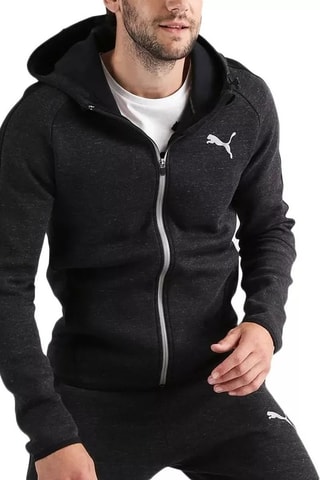 Sweat à capuche Fd Evolutripe - Noir chiné