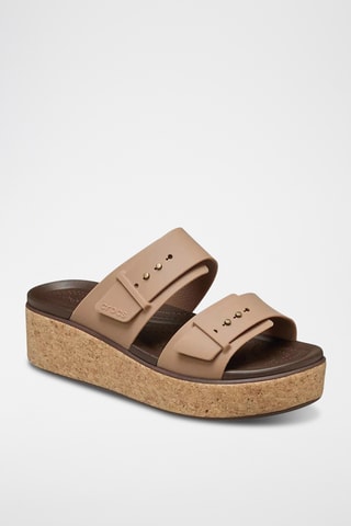 Mules compensées - Beige - Crocs