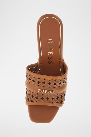 Mules à talons en cuir - Marron - Guess