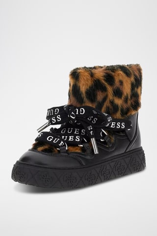 Bottines fourrées en cuir - Noir - Guess