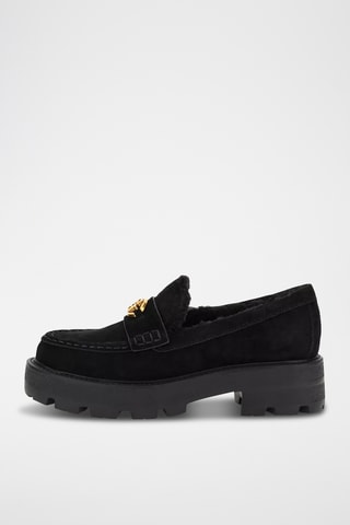 Mocassins plateformes en nubuck - Noir - Guess