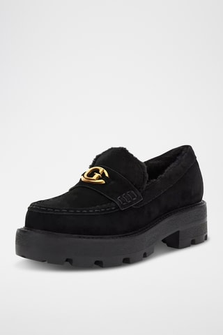 Mocassins plateformes en nubuck - Noir - Guess