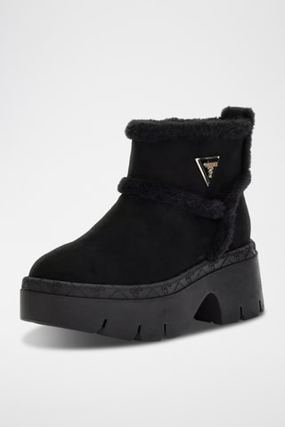 Bottines fourrées en nubuck - Noir - Guess