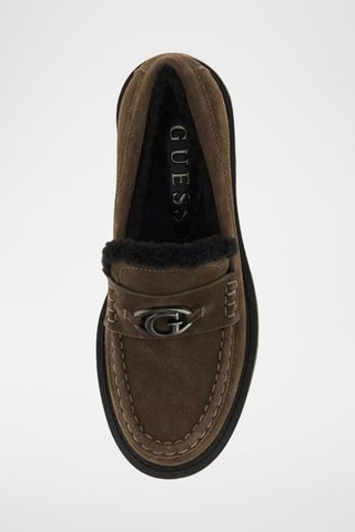 Mocassins fourrés plateformes en nubuck - Marron - Guess