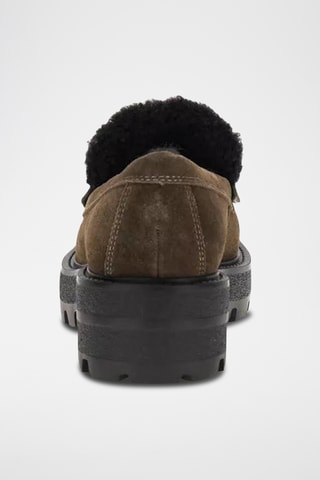 Mocassins fourrés plateformes en nubuck - Marron - Guess