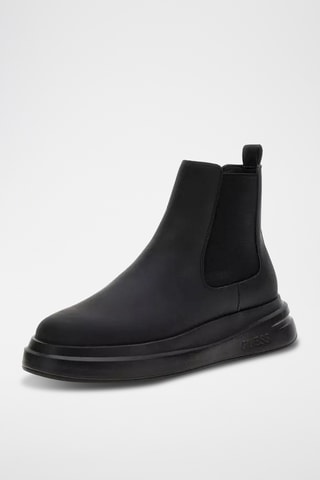 Boots Chelsea en cuir - Noir - Guess