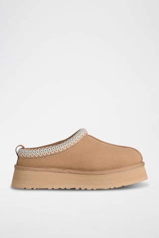Mules fourrées plateformes en nubuck - Beige - UGG