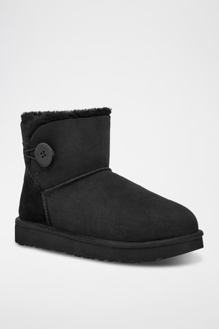 Bottines fourrées en cuir de mouton nubuck - Noir - UGG