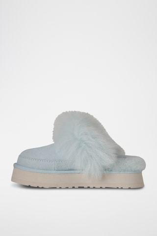 Mules fourrées plateformes en nubuck - Bleu clair - UGG
