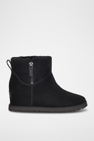 Bottines fourrées en nubuck - Noir - UCG