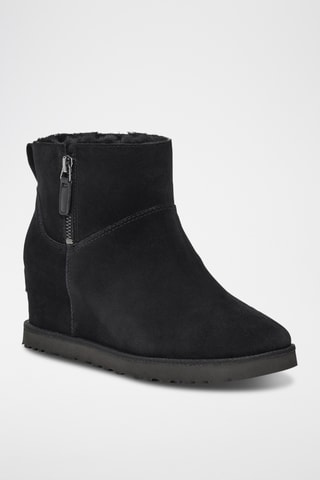 Bottines fourrées en nubuck - Noir - UCG