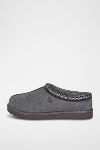 Pantoufles fourrées en nubuck - Gris foncé - UCG
