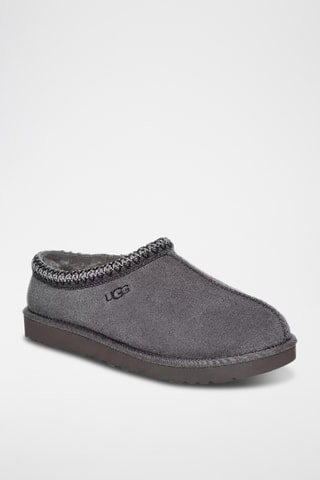 Pantoufles fourrées en nubuck - Gris foncé - UCG