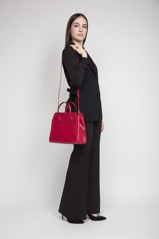 Sac à main en cuir Elettra - Fuchsia 