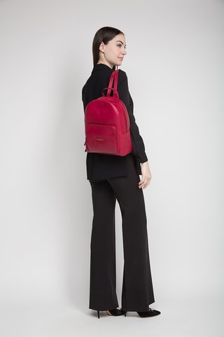 Mochila de piel Elettra - Fucsia 