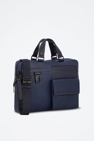 Cartable en cuir - Bleu marine