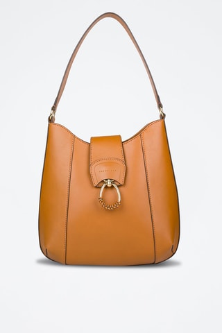 Sac porté épaule en cuir Erica - Cognac