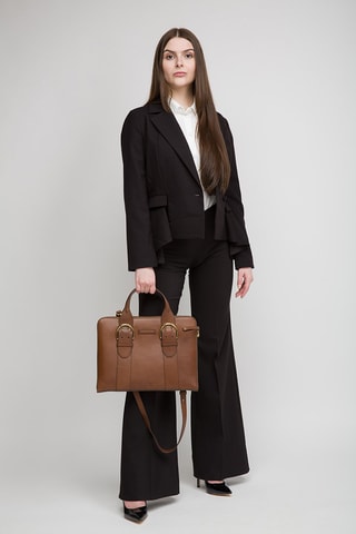 Porte-documents en cuir Elena - Marron